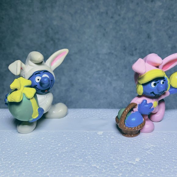 Easter Collection Unique Set of 2 Smurf Figures Peyo Schleich Smurfs toy - Picture 4 of 5